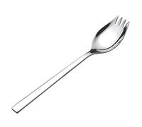 Serlife Cucharas 2 en 1, tenedores, 3 paquetes de cucharas de acero inoxidable plateadas, utensilios de cubiertos (grande)