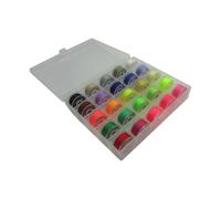SERMALOER Marca 1 caja (25 bobinas de plástico preenrolladas) #Class-15BWC compatible con Babylock, Brother, Bernette, Janome, Kenmore, Elna, Pfaff, Singer Class 15 (multicolor)