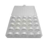 SERMALOER Marca 1 caja (25 bobinas de plástico preenrolladas) #Class-15BWC compatible con Babylock, Brother, Bernette, Janome, Kenmore, Elna, Pfaff, Singer Class 15 (blanco)