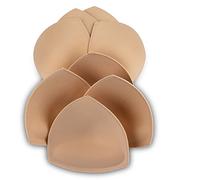 SERMICLE - 4 pares de almohadillas para brasier, almohadillas acolchadas cosidas para brasier deportivo A/B o C/D, D/E, beige o negro, blanco opcional, Beige, D/E