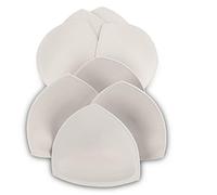 SERMICLE 4 pares de almohadillas para brasier, almohadillas cosidas acolchadas para brasier deportivo A/B o C/D, copa D/E, beige o negro, blanco opcional, Blanco, C/D