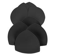 SERMICLE 4 pares de almohadillas para brasier, almohadillas cosidas acolchadas para brasier deportivo A/B o C/D, copa D/E, beige o negro, blanco opcional, Negro oscuro, C/D