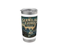 Sermilik Fjord Groenlandia Vintage Arctic Fjord Travel Vaso térmico de acero inoxidable de doble pared