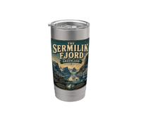 Sermilik Fjord Groenlandia Vintage Arctic Fjord Travel Vaso térmico de acero inoxidable de doble pared