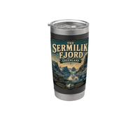 Sermilik Fjord Groenlandia Vintage Arctic Fjord Travel Vaso térmico de acero inoxidable de doble pared