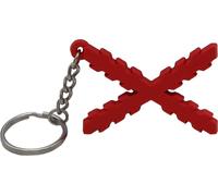 SERMILITAR Llavero del aspa de borgoña o cruz de san andres en PVC. Llavero de la bandera imperial del imperio españo. Bandera de los tercios.