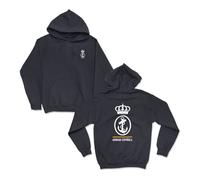 SERMILITAR Sudadera de la Armada española, Marina española (S, Azul Marina con Capucha)