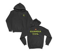 SERMILITAR Sudadera de la Guardia Civil española, la benemerita (L, Negro con Capucha)