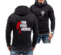 Seroni Sudaderas con Capucha para Hombre con Bolsillo para The Horde Sudadera con Capucha De Color En Contraste Chaqueta con Media Cremallera Sudaderas-Black Gray||L