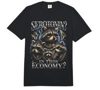 Serotonina En Esta Economía Raccoon Bootleg Divertido Comfort Colors Adult Heavyweight T-Shirt