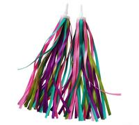 Serpentinas de borla para bicicletas de niños, accesorios coloridos para manubrio para sonrisas (verde púrpura)