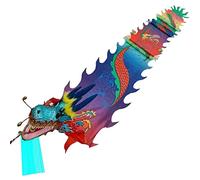 Serpentinas de Danza del dragón, Dragones de Seda, ¡Bastones de Fibra de Vidrio + Bolsa de Viaje! Accesorios for Rave(Multicoloured,8m/26ft)