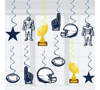 Serpentinas de fiesta de fútbol, 24 piezas, cascos de estrellas trofeo para niños, regalos de fiesta de cumpleaños, remolinos colgantes para decoración de fiesta