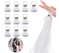 Serpentinas de Mano, Darryy 10 Piezas Lanza Serpentinas, Tira Serpentinas, Serpentinas de Colores, Cañones de Confeti y Serpentinas, para Año Nuevo, Fiestas, Cumpleaños, Bodas, Graduaciones (Blanco)