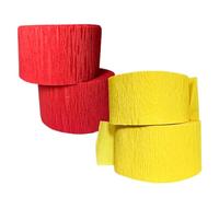 Serpentinas de papel crepé amarillo rojo y dorado (2 rollos de cada color) fabricadas en Estados Unidos.