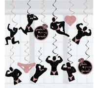 Serpentinas decorativas para despedida de soltero, 24 piezas de espirales colgantes para despedida de soltero, suministros de fiesta de despedida de soltera, suministros de fiesta de novia, decoración