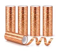 Serpentinas metálicas de oro rosa con purpurina, 5 rollos, serpentinas de color oro rosa, decoración para fiestas de cumpleaños infantiles, bodas, cumpleaños, suministros de graduación