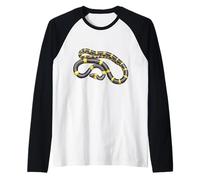 Serpiente a Rayas Negras y Amarillas Camiseta Manga Raglan