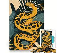 Serpiente Amarilla Entre Hojas,Rompecabezas de 1000 Piezas para Adultos Juego Que estimula la Mente Superficie Lisa y sin Rebabas Un pasatiempo Fascinante para los Momentos de Ocio (50x75cm)
