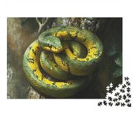 Serpiente Amarilla Verde 1000 Piezas Cartón Resistente Rompecabezas Premium Fans De Adolescentes 12-18 Años Entrenamiento De Concentración Presente Divertido 38x26cm/1000pcs