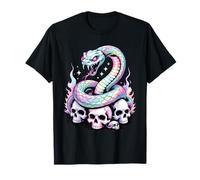 Serpiente Arco Iris Enrollado En Calaveras Camiseta