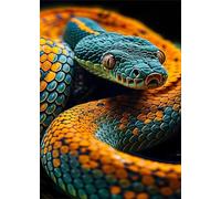 Serpiente Azul Amarilla Puzle de 60 Piezas 40x28 cm - Rompecabezas DIY Pintura, Entretenimiento Creativo Adultos Mayores de 14 años Decoración del Hogar