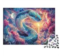 Serpiente Azul Gigante al Atardecer Puzzle 1000 Piezas - Vida Silvestre Rompecabezas, Regalo, Juego Familiar, Decoración del Hogar, Adultos 38x26cm/1000pcs