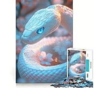 Serpiente Blanca con Ojos Azules Rompecabezas de 1000 Piezas Juguete Creativo para desarrollar la Habilidad Cierre Seguro sin Piezas Sueltas Actividad para Fortalecer los Lazos Familiares (38x26cm)