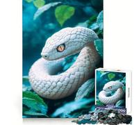 Serpiente Blanca Entre follaje para Adultos Rompecabezas de 1000 Piezas Ejercicio Mental Escape Sereno Cierre Seguro Regalo Ideal (50x75cm)