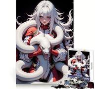 Serpiente Blanca ﹨u Mujer Adolescente Rompecabezas 1000 Piezas Memoria Cognitiva Relajante Tiempo de Descanso Corte Exacto Regalo de Cumpleaños (38x26cm)