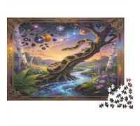 Serpiente Bosque Místico Puzzle de 1000 Piezas Papel para Adultos Escena Nocturna Encantada Puzzle para Toda la Familia Decoración Regalo 70x50cm/1000pcs