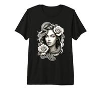 Serpiente Chica Serpiente Rosas Medusa Camiseta Premium