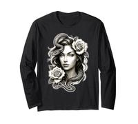 Serpiente Chica Serpiente Rosas Medusa Manga Larga