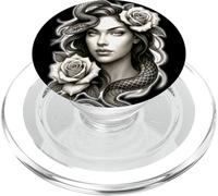 Serpiente Chica Serpiente Rosas Medusa PopSockets PopGrip para MagSafe