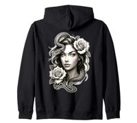 Serpiente Chica Serpiente Rosas Medusa Sudadera con Capucha