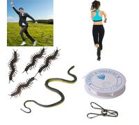 Serpiente de Goma Falso Juguete Broma Serpiente con Clip de Cuerda Serpientes de plástico Serpientes de la Selva Serpiente Broma Props para burlarse de Amigos con ciempiés complicado Juguete