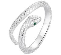 Serpiente de plata ajustable para mujer, con un diseño único en forma de serpiente, plata de ley 999 y piedra preciosa verde, caja de regalo para todas las ocasiones