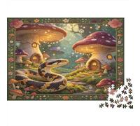 Serpiente del Bosque Puzzle de 1000 Piezas Papel para Adultos Casa de Hongos Fantasía Relajante Decoración Regalo Familiar 38x26cm/1000pcs
