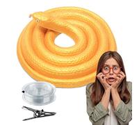 Serpiente en una cuerda, relleno de serpiente con clip de cuerda | Juguete de serpiente para golf | Simulación de bromas de serpiente hágalo usted mismo, con cuerda y clip para una fácil instalación