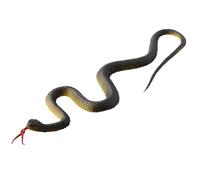 Serpiente falsa realista de goma suave de 45 cm con lengua hacia fuera para fines de juguete de truco, ideal para bromas, decoración de jardín y control de aves