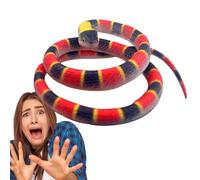 Serpiente falsa - Serpiente de goma realista, juguete de cuerda para el miedo a asustar a las personas | Decoración de serpiente falsa de 70 cm de largo, para plagas de jardín, Halloween