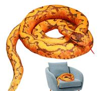 Serpiente gigante de peluche - Peluche suave y realista, juguete de serpiente | Gran peluche de serpiente de 110 cm, animal de peluche realista, boa constrictor abrazo para adultos, decoración y