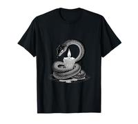 Serpiente gótica en Espiral con Vela goteando Llama Obra de Arte Camiseta