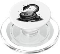 Serpiente gótica en Espiral con Vela goteando Llama Obra de Arte PopSockets PopGrip para MagSafe