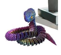 Serpiente impresa en 3D - Juguetes de animales Fidget impresos en 3D | Rellenos realistas Gags Serpiente para exhibición de escritorio, mesa de mesa, estante interior del coche, biblioteca de