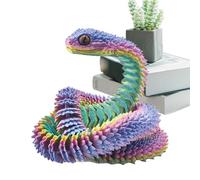 Serpiente impresa en 3D, juguetes de serpiente impresos en 3D, de inquietud flexible articulado realista | Desktop Juntas flexibles Toyes sensoriales de serpiente para dormitorio, habitación, e