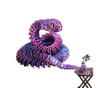 Serpiente impresa en 3D - Modelo de serpiente flexible de 30,5 cm | Crystal Dragon Collectible for Home And Office Decoration - Realistic Articulated Snakes Toy Collectible Ornament For Bedroom Study