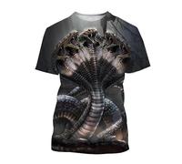 Serpiente Impresión 3D Camisetas Mujeres Hombres Reptil Selva Tropical Serpiente Camisetas Verano Manga Corta Tops Cuello Redondo Streetwear