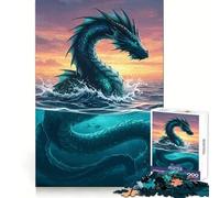 Serpiente Marina emergiendo del océano Rompecabezas de 1000 Piezas para Adolescentes Juguete Mental Momento de Paz Corte Premium Regalo artístico (50x75cm)