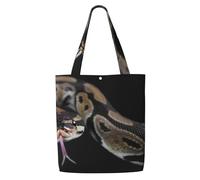 Serpiente pitón，Bolsas de supermercado reutilizables, bolsas de compras, bolsas de lona de gran capacidad, bolso de hombro